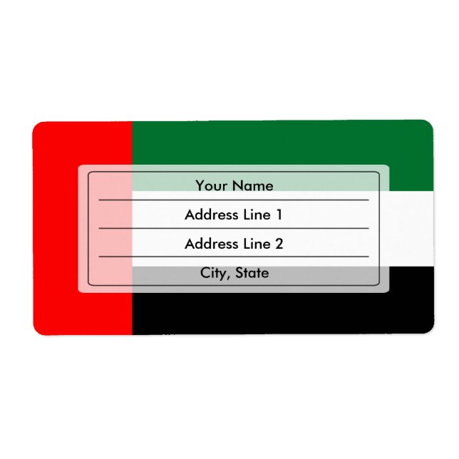Emirati flag label (Front)