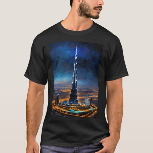 Emirati Nights The Burj Khalifa Majesty T_Shirt