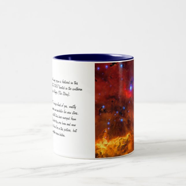 Emission Nebula NGC 2467 in Constellation Puppis Two-Tone Coffee Mug (Center)