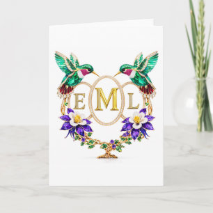 EML Hummingbird Any Letters Custom Folded Wedding Invitation