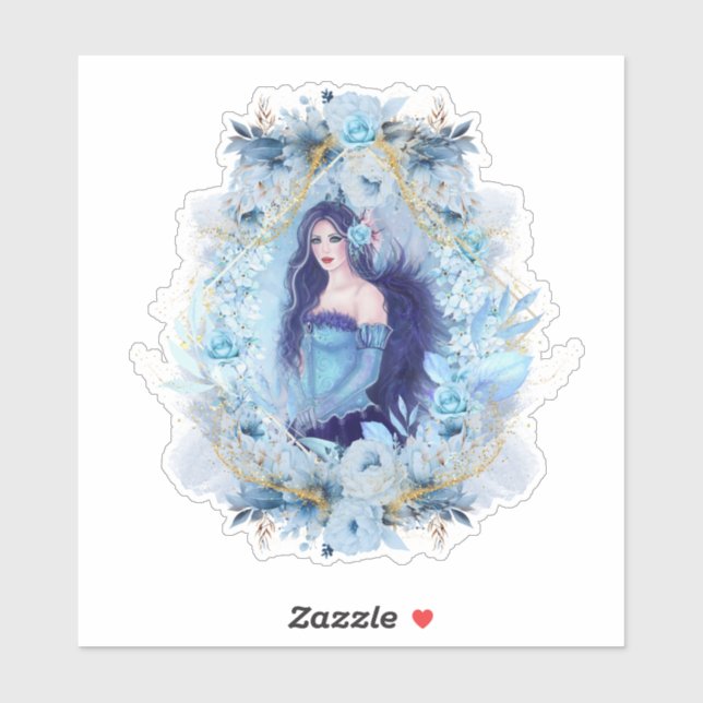 Emma angel with flowers  sticker (Sheet)