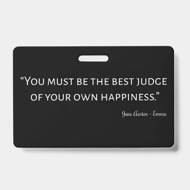 Emma By Jane Austen Quote I Badge (Front)