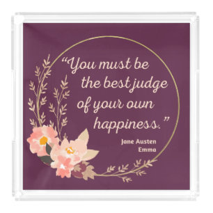 Emma By Jane Austen Quote I - Cute Style Acrylic Tray