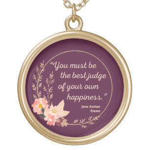 Emma By Jane Austen Quote I - Cute Style Gold Plated Necklace