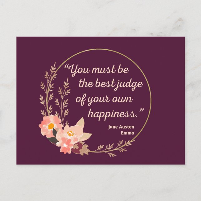 Emma By Jane Austen Quote I - Cute Style Postcard (Front)