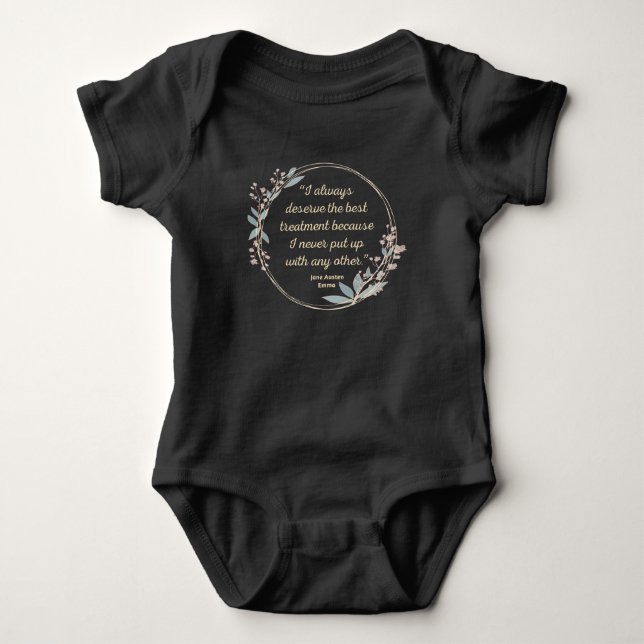 Emma By Jane Austen Quote II - Cute Style Baby Bodysuit (Front)