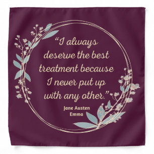 Emma By Jane Austen Quote II - Cute Style Bandana