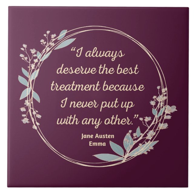 Emma By Jane Austen Quote II - Cute Style Ceramic Tile (Front)