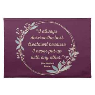 Emma By Jane Austen Quote II - Cute Style Cloth Placemat