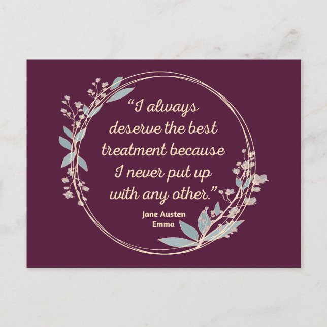 Emma By Jane Austen Quote II - Cute Style Postcard (Front)