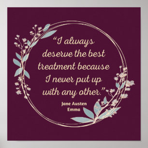 Emma By Jane Austen Quote II - Cute Style Poster