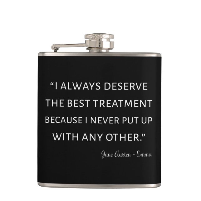 Emma By Jane Austen Quote II Flask (Front)