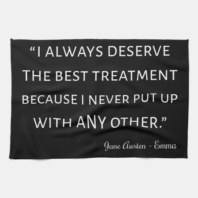 Emma By Jane Austen Quote II Kitchen Towel (Horizontal)