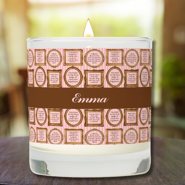 Emma by Jane Austen Quotes Personalized Scented Candle (Creator Uploaded)