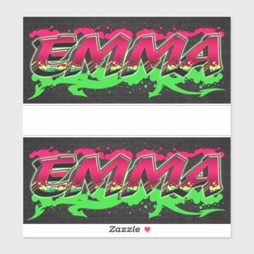 Emma First Name Graffiti Sticker