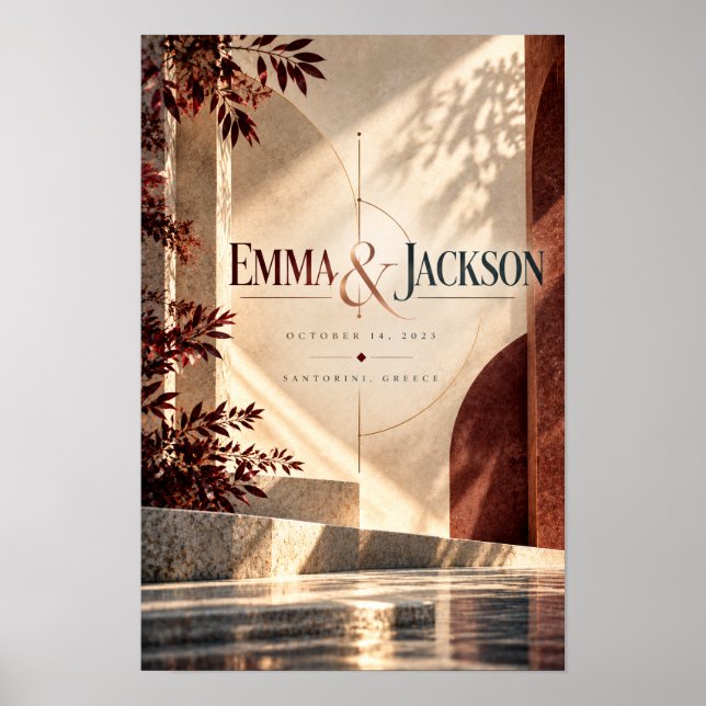 Emma & Jackson Personalized Wedding Keepsake Wall  Poster (Front)