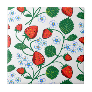 Emma Janeway Strawberries Ceramic Tile