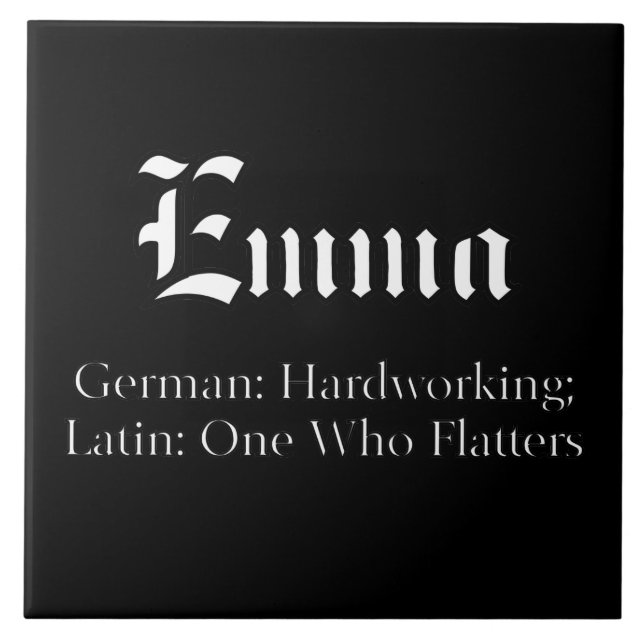 Emma Meaning Ceramic Tile (Front)