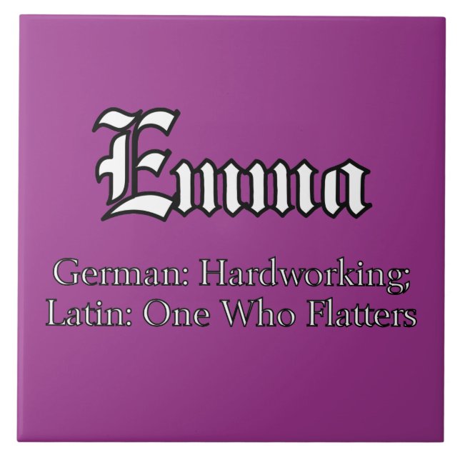 Emma Meaning Ceramic Tile (Front)
