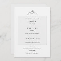 EMMA Mountain Minimalist Dove Gray Invitation