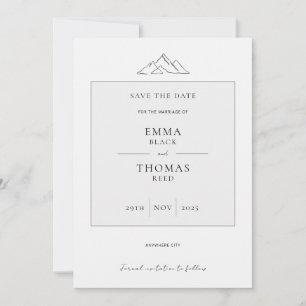 EMMA Mountain Minimalist Dove Gray Save the Date