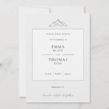 EMMA Mountain Minimalist Dove Gray Save the Date