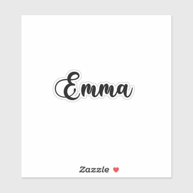 Emma Name - Handwritten Calligraphy Sticker | Zazzle