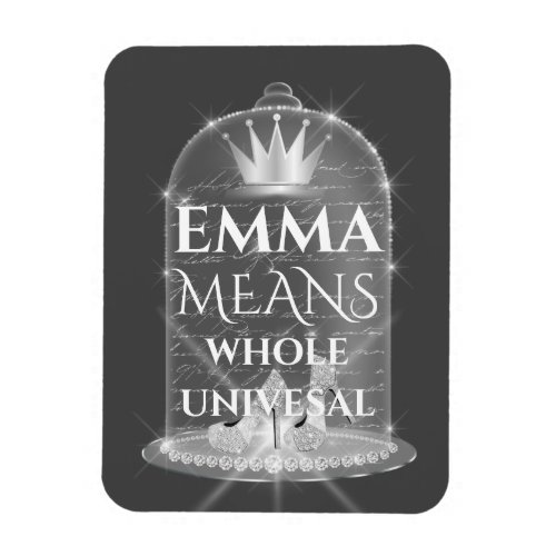 Emma Name Meaning Birthday Sweet 16th Bridal Gray Magnet