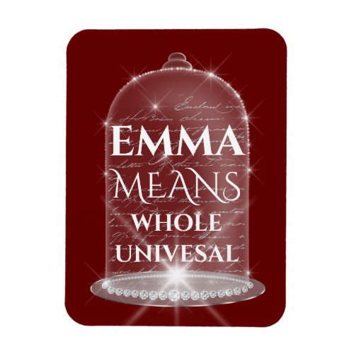 Emma Name Meaning Bridal Birthday Burgundy Magnet