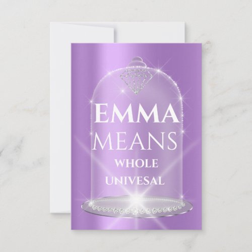 Emma Name Meaning Diamond Birthday Purple Invitation