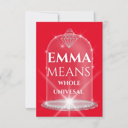 Emma Name Meaning Diamond Birthday Red Invitation
