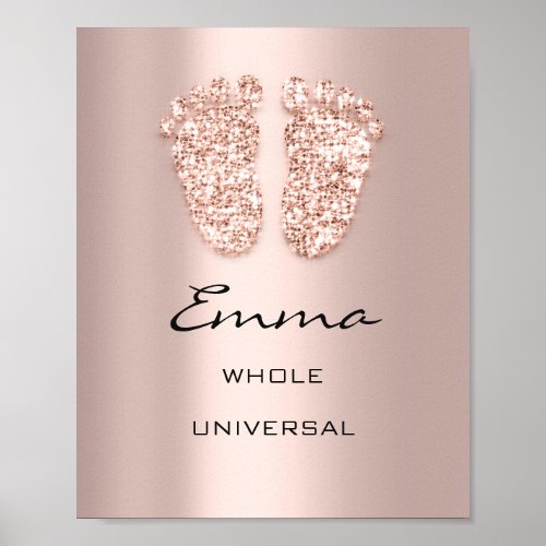 Emma Name Meaning New Baby Feet Rose Gift Poster