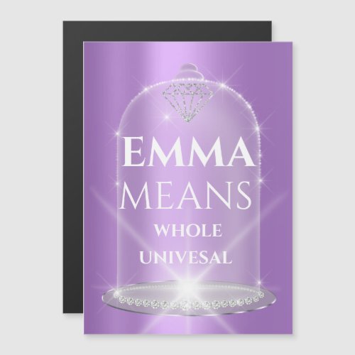 Emma Name Meaning Purple  Birthday Wedding Gift Magnetic Invitation