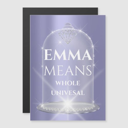 Emma Name Meaning Purple Birthday Wedding Gift Magnetic Invitation