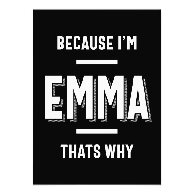 Emma Name Personalized Women Girl Photo Print (Front)