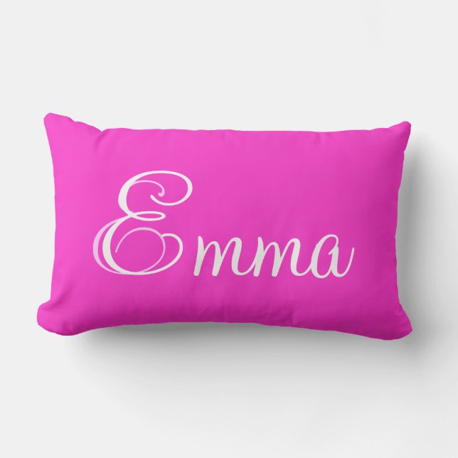 Emma Pink Lumbar Personalized Pillow (Front)
