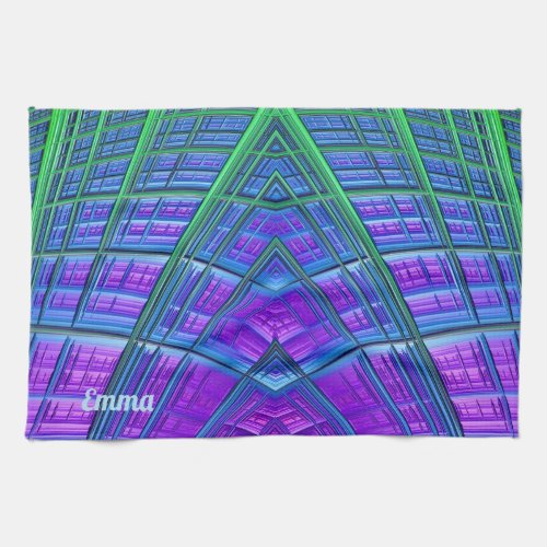 EMMA  Purple Green Blue  ORIGINAL   Tea Towel