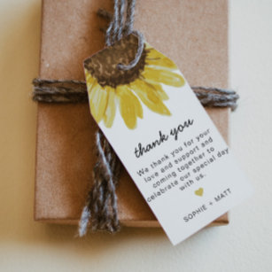 EMMA Rustic Country Sunflower Floral Favor Tag