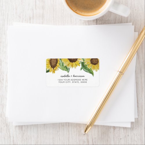 EMMA Rustic Country Sunflower Return Address Label