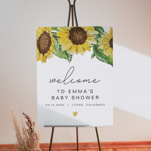 EMMA Rustic Sunflower Baby Shower Welcome