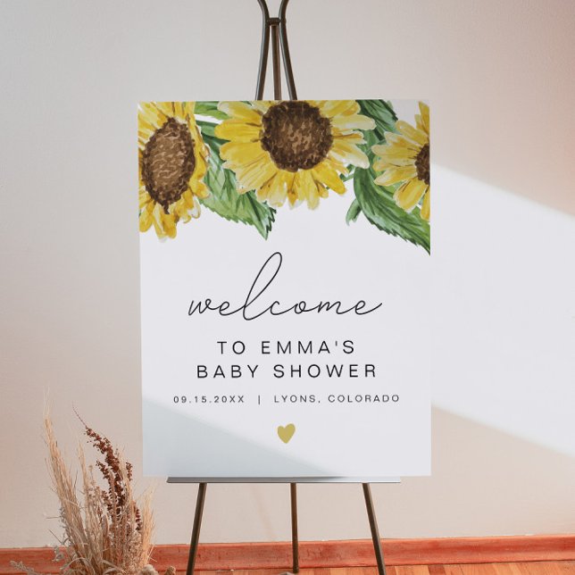 EMMA Rustic Sunflower Baby Shower Welcome Foam Board (Creator Uploaded)