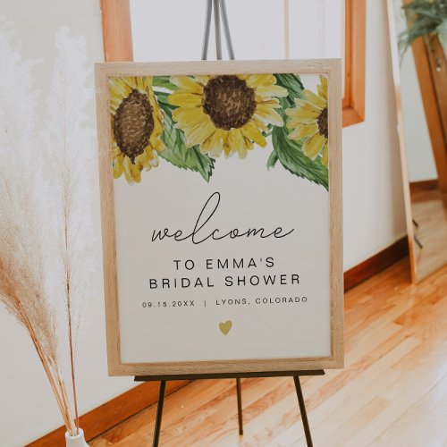 EMMA Rustic Sunflower Bridal Shower Welcome Poster