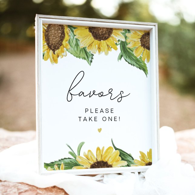 EMMA Rustic Sunflower Country Favor Table Sign (Creator Uploaded)