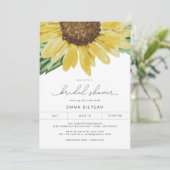 EMMA Rustic Sunflower Floral Country Bridal Shower Invitation (Standing Front)