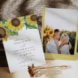 EMMA Rustic Watercolor Sunflower Country Wedding Invitation<br><div class="desc">This wedding invitation features rustic watercolor sunflowers and a cute handwritten script font. Edit most wording to meet the needs of your event and add your own photo onto the backside along with your wedding website for a personal touch. This wedding invitation is perfect for your fall or rustic country...</div>