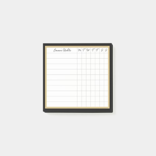 Emma Stripe Collection Habit Tracker in Black Post_it Notes
