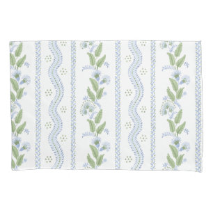 Emma Stripe in Cornflower blue and green Pillow Case