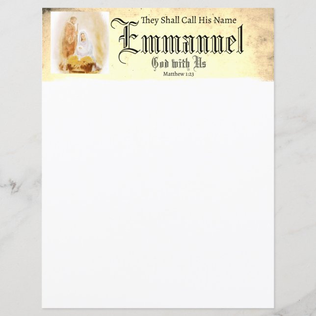 Emmanual Christian Christmas stationery paper (Front)