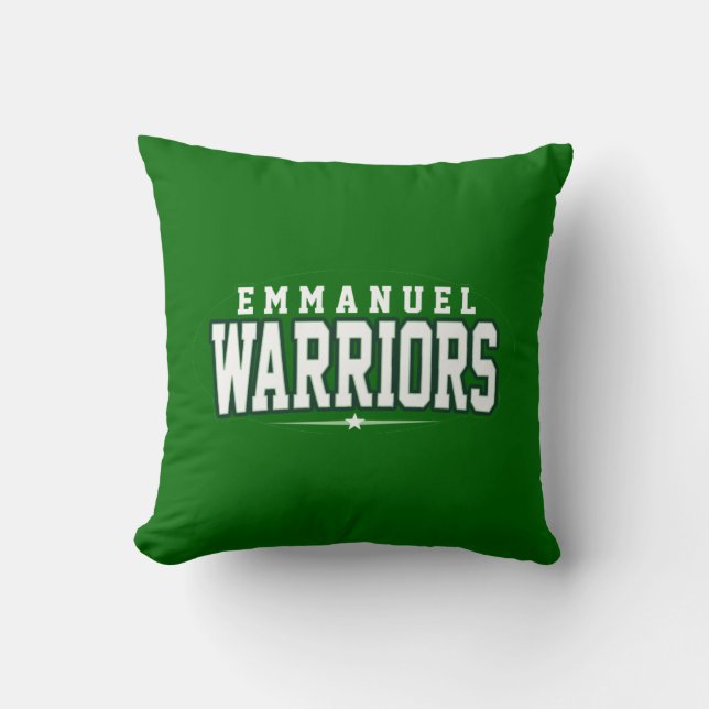 Emmanuel Christian High School; Warriors Throw Pillow (Front)