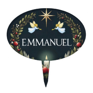 Emmanuel Christmas angels Cake Topper